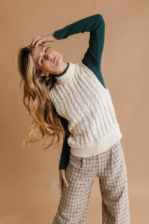 Snow Bunny Knit Vest// Ivory